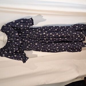 Target blue with white flower maxi Prairie dress